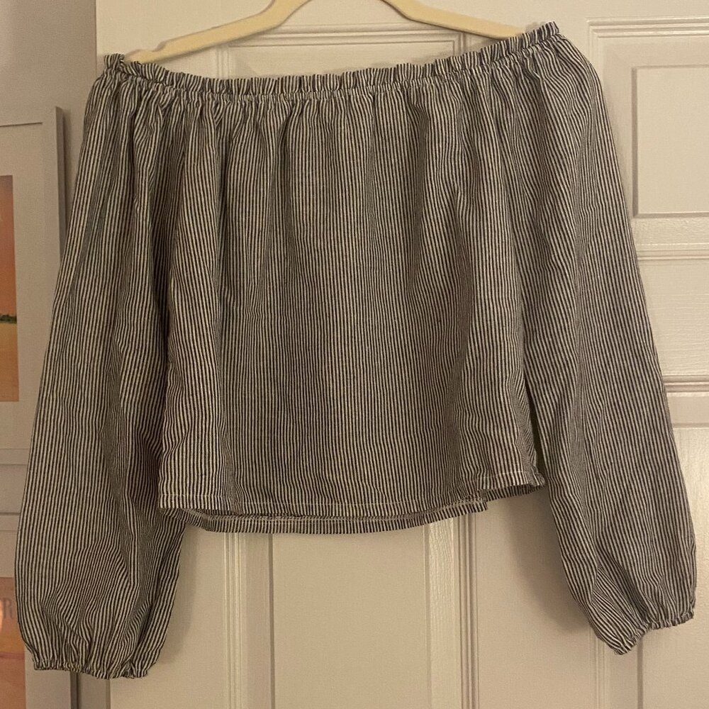 Brandy Melville Off the Shoulder Stripped Top